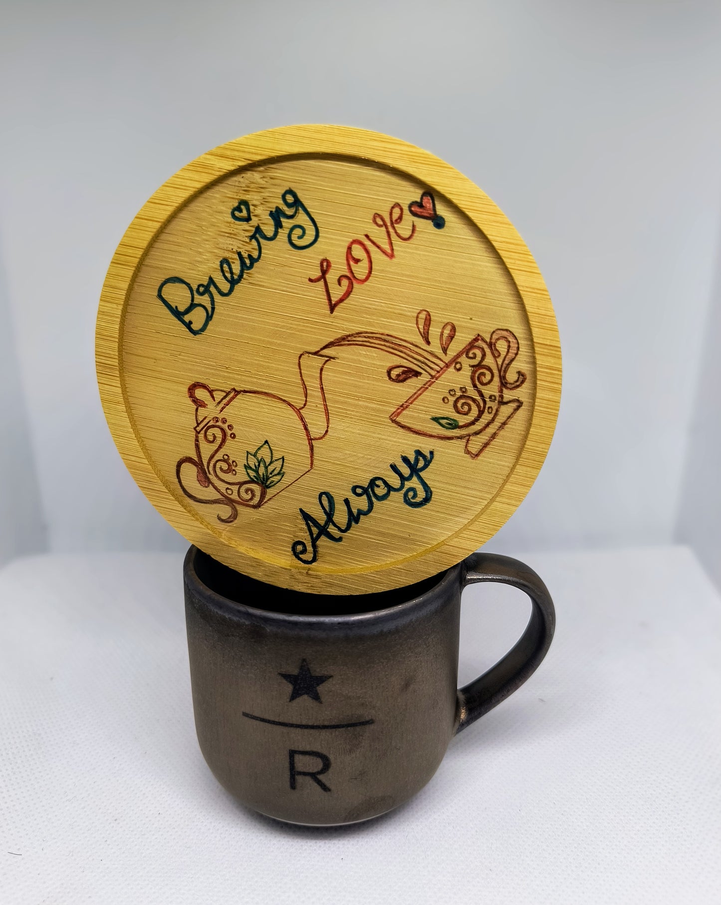 Hand-Drawn Resin Coasters